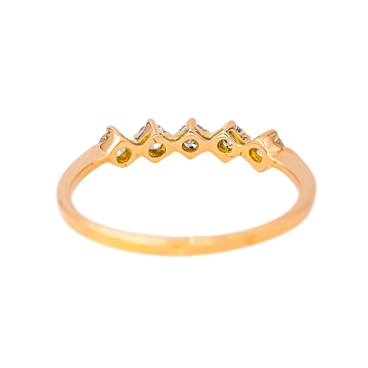 Bague en or rose et diamants - Image 5