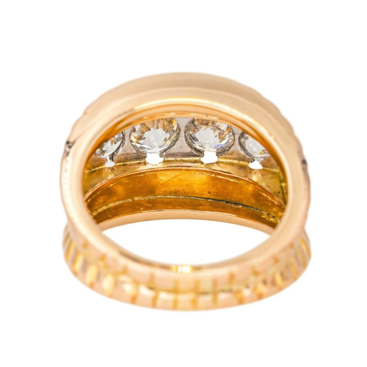 Bague Pavée en or blanc, or rose et diamants - Image 5