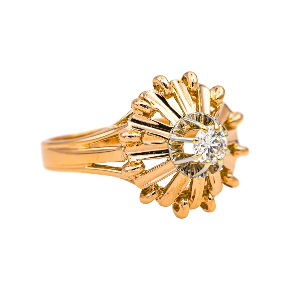 Bague Solitaire en or rose et diamant - Image 6
