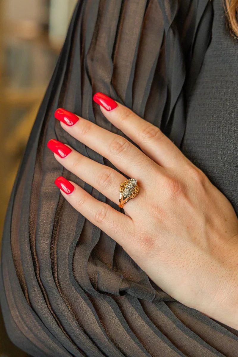 Bague en or rose et diamant - Image 2