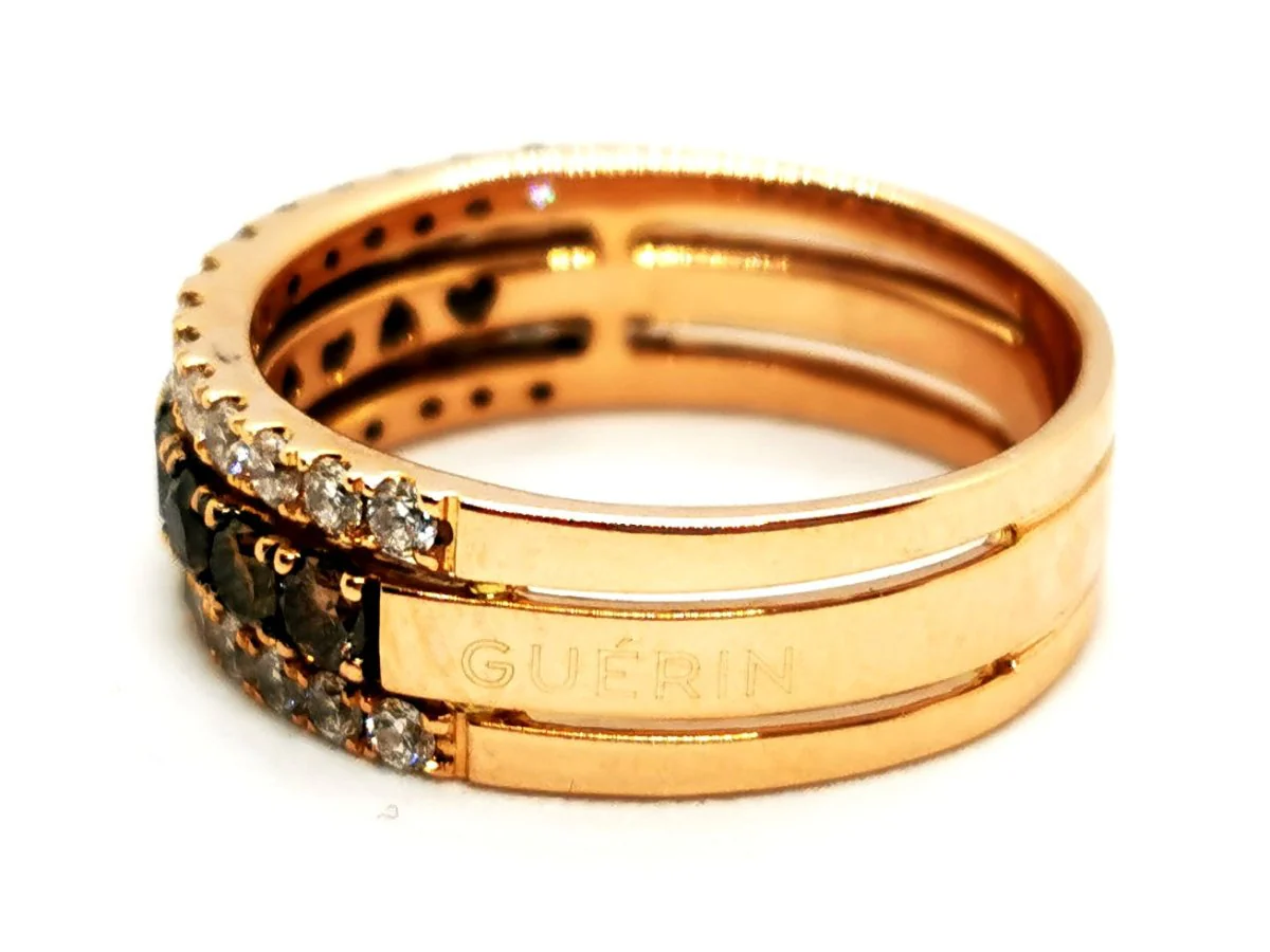 Bague Or rose Diamant brun - Image 3