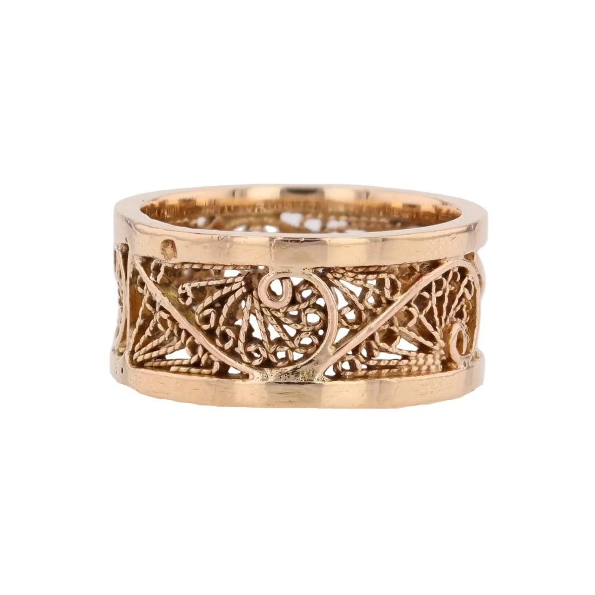 Bague Bandeau en or rose - Image 4