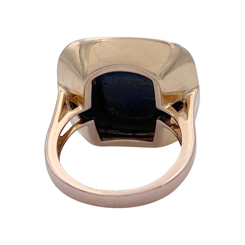 Bague or rose, hématite, quartz, diamants. - Image 3