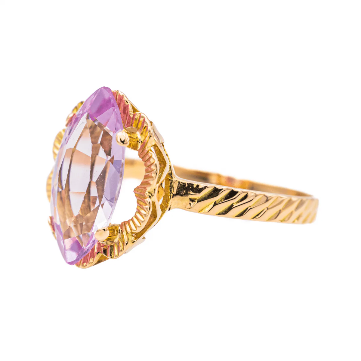 Bague Or rose Kunzite - Image 3