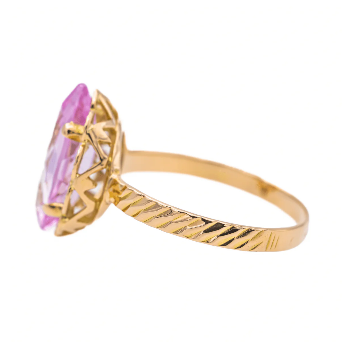 Bague Or rose Kunzite - Image 4
