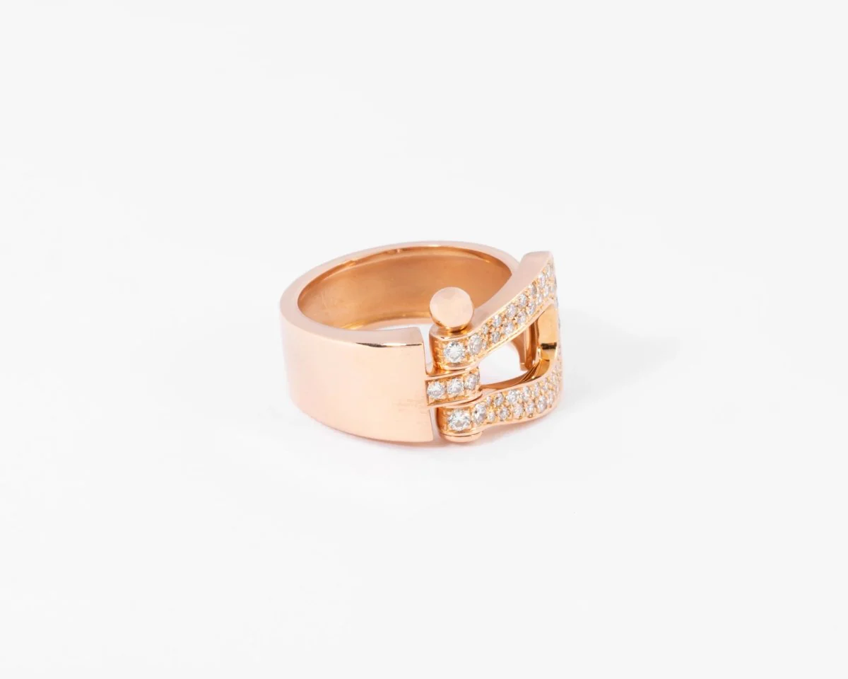 Bague or rose ,pavée de diamants Fred force 10 - Image 2