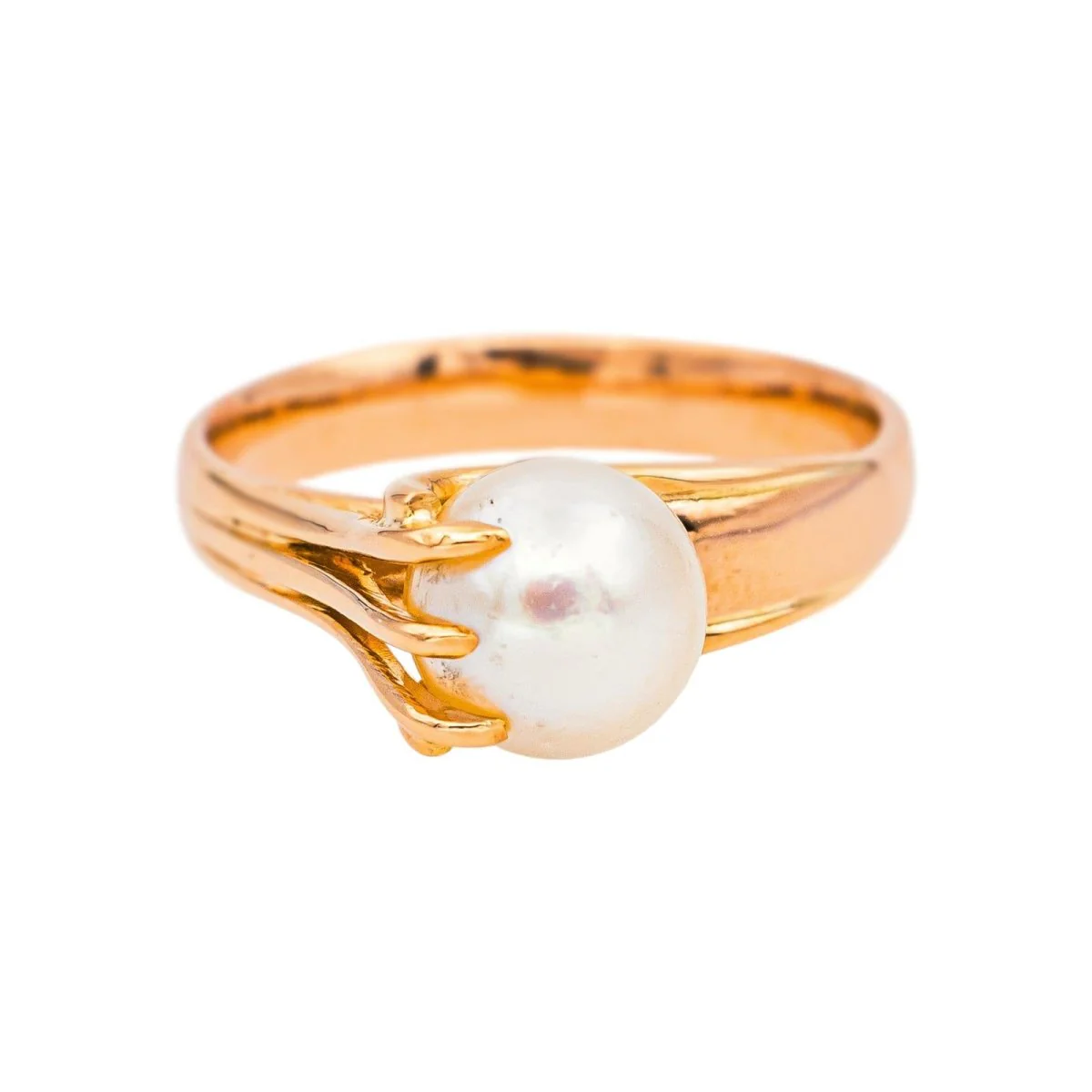 Bague Solitaire en or rose et perle