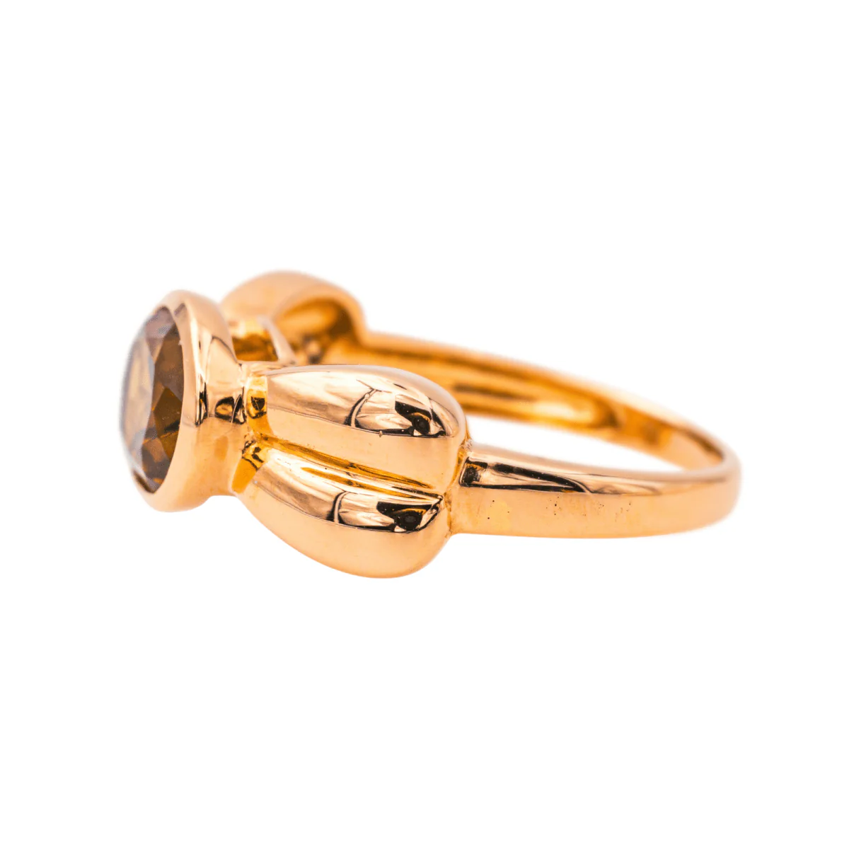 Bague Jonc en or rose et quartz - Image 4