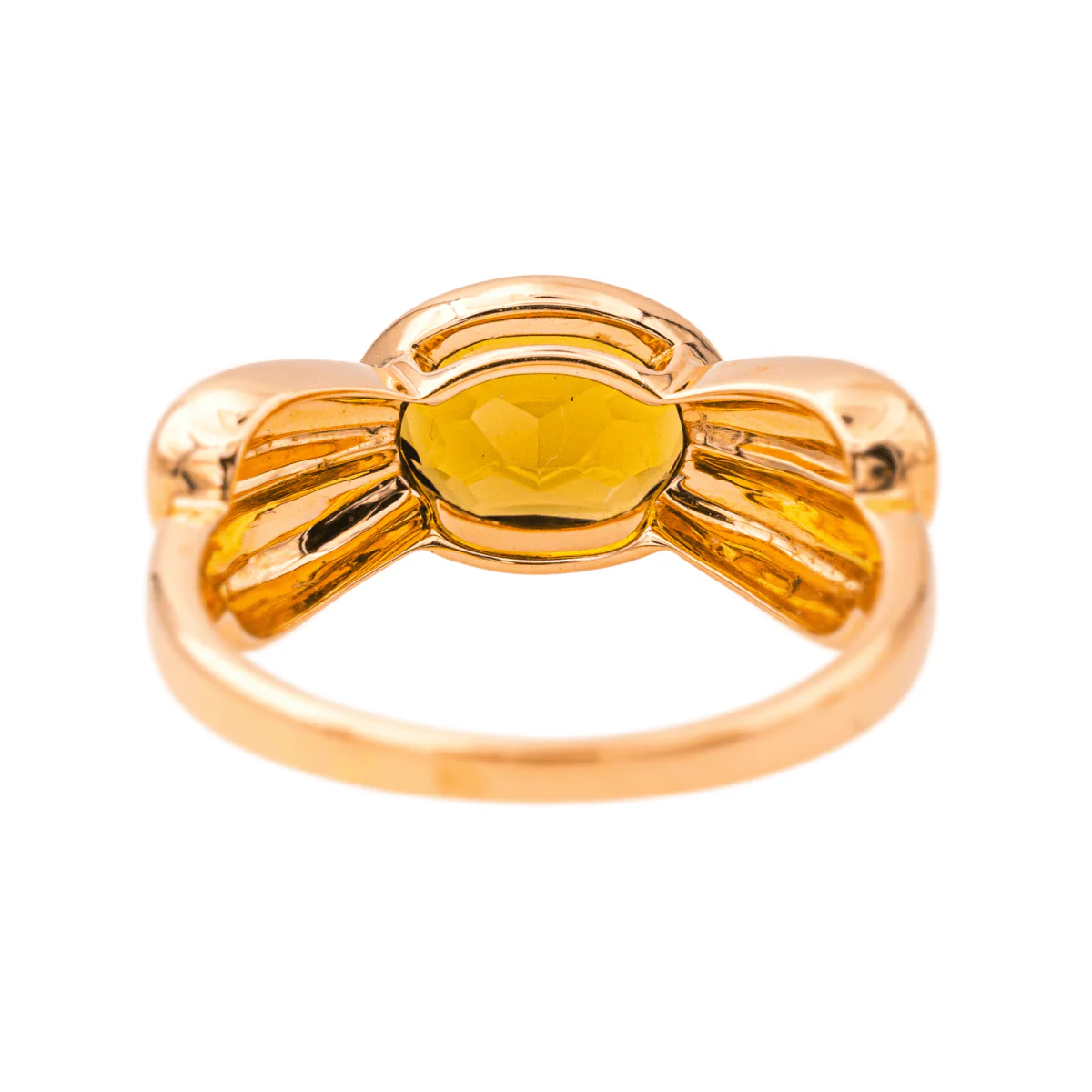 Bague Jonc en or rose et quartz - Image 5