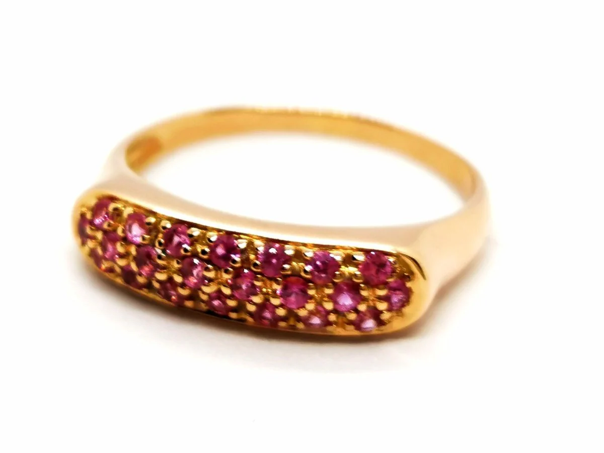 Bague Or rose Saphir - Image 3