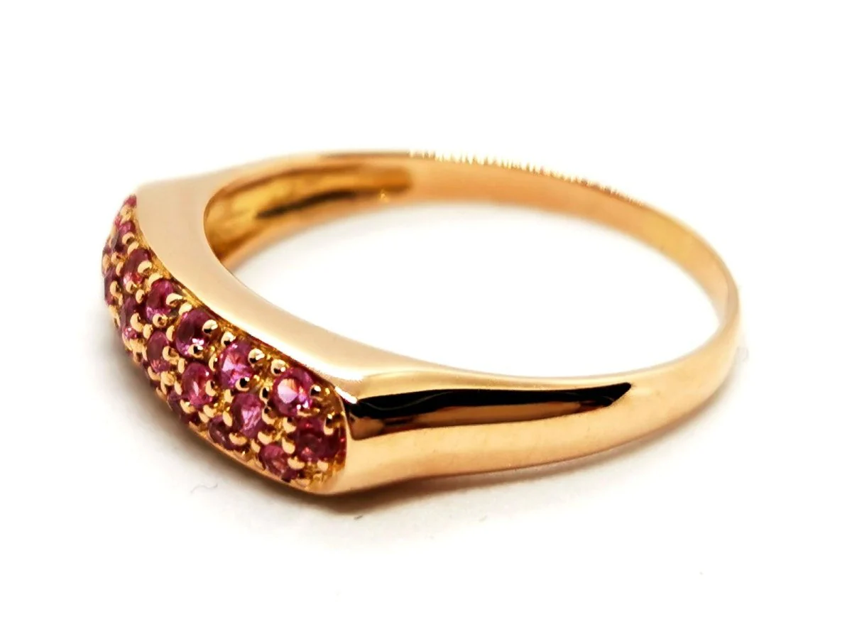 Bague Or rose Saphir - Image 4