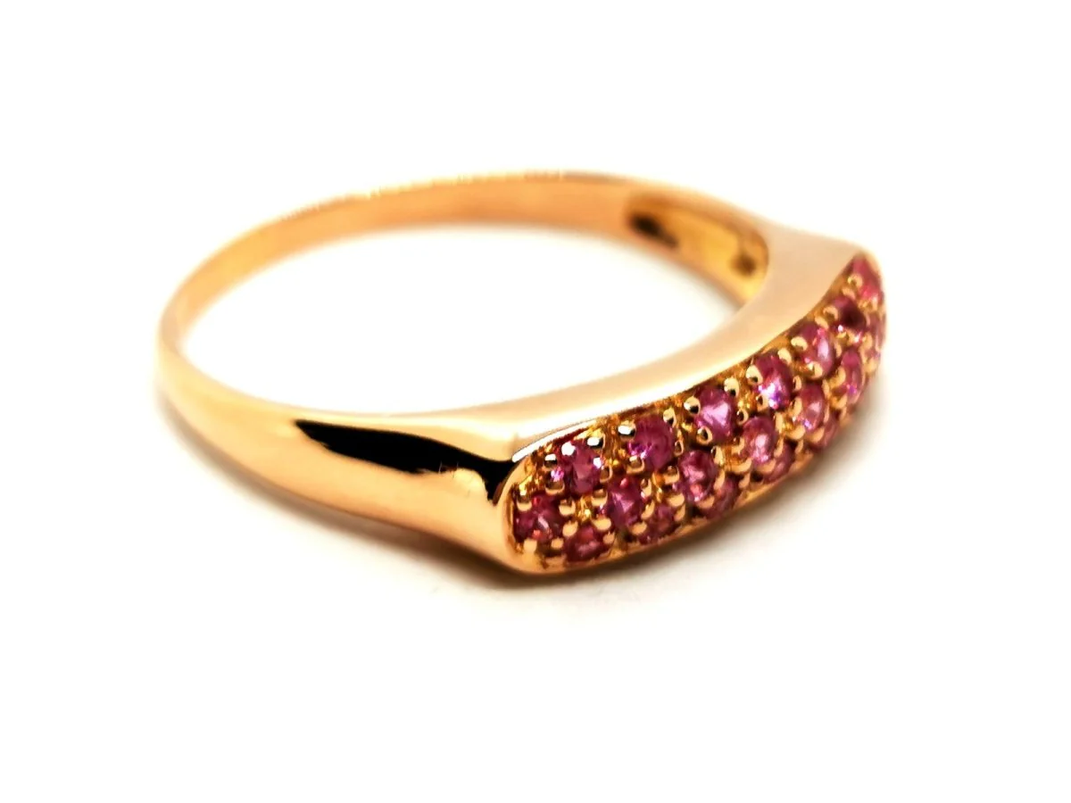 Bague Or rose Saphir - Image 6
