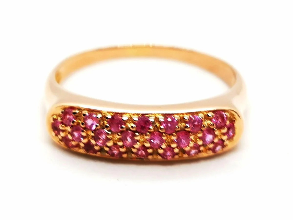 Bague Or rose Saphir - Image 7