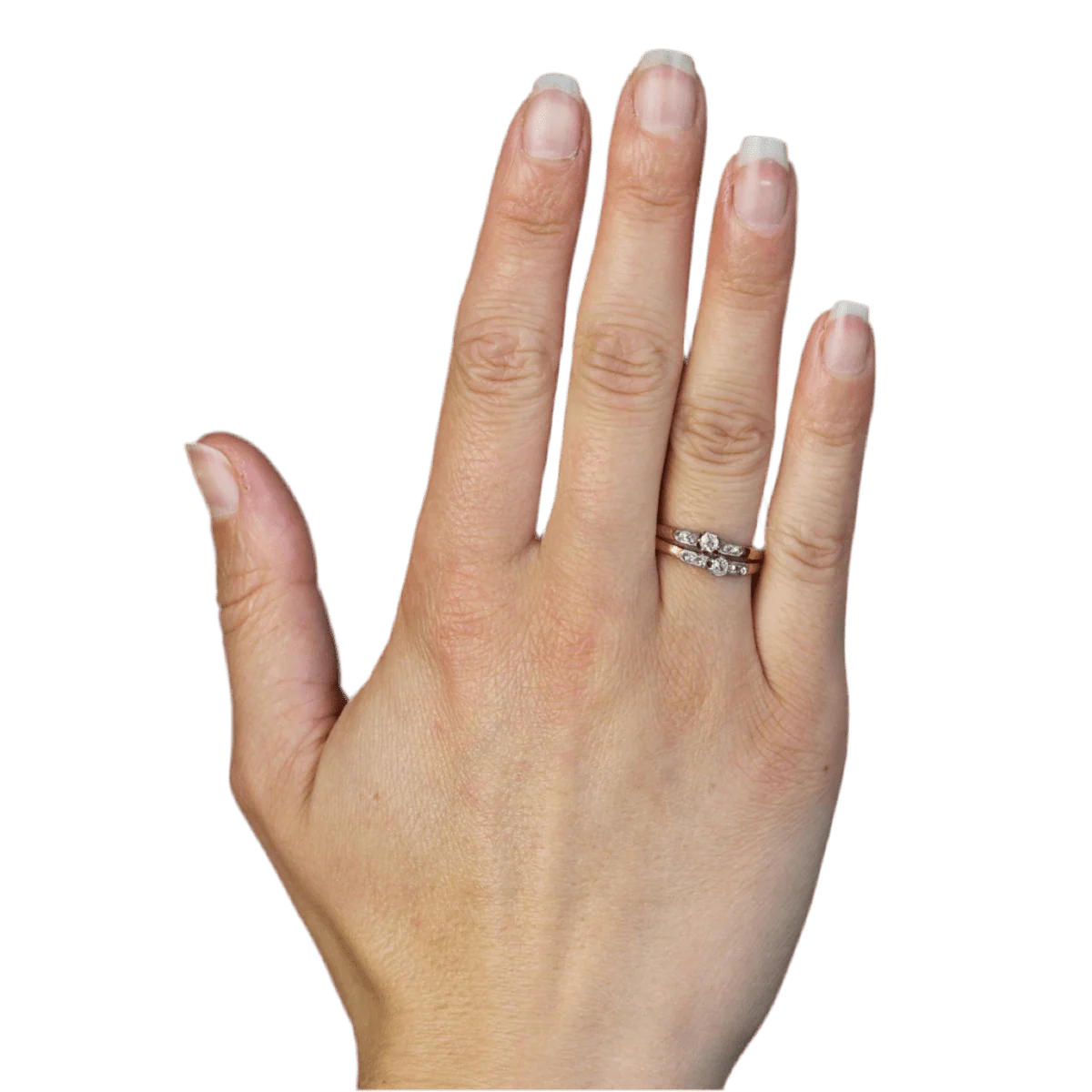 Bague Toi & Moi en or rose et diamants - Image 2