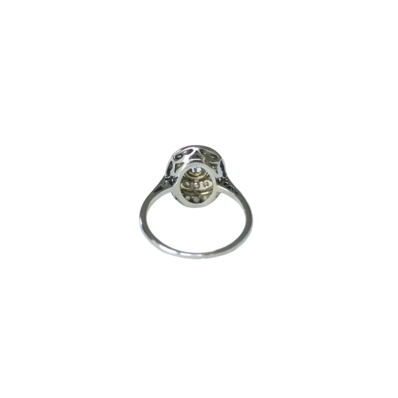 Bague Entourage en or blanc, platine et diamants - Image 4