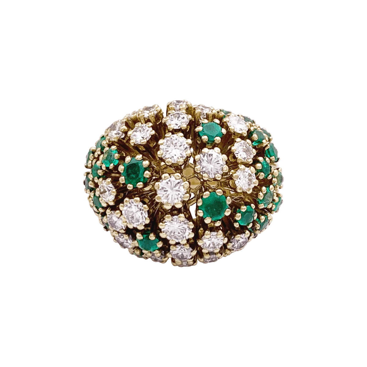 Bague PATEK PHILIPPE en or jaune, émeraudes et diamants