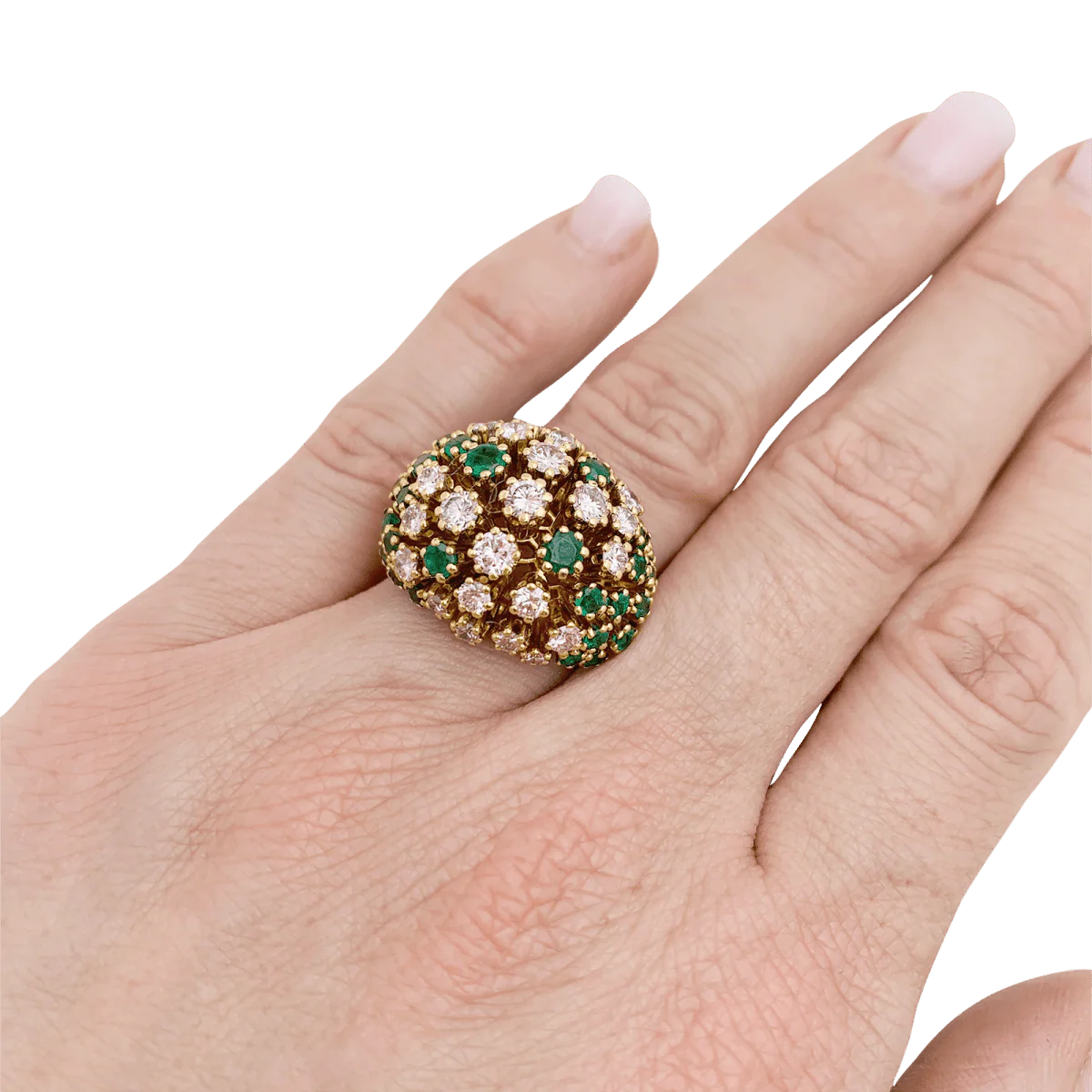 Bague PATEK PHILIPPE en or jaune, émeraudes et diamants - Image 2