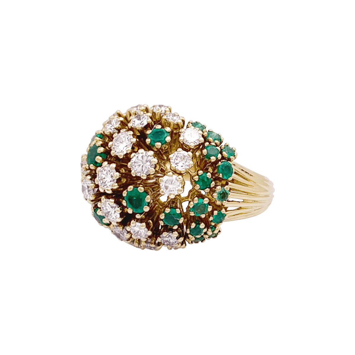 Bague PATEK PHILIPPE en or jaune, émeraudes et diamants - Image 3