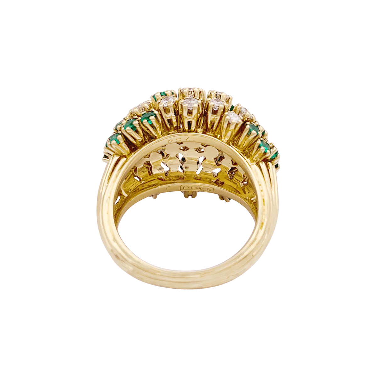 Bague PATEK PHILIPPE en or jaune, émeraudes et diamants - Image 4