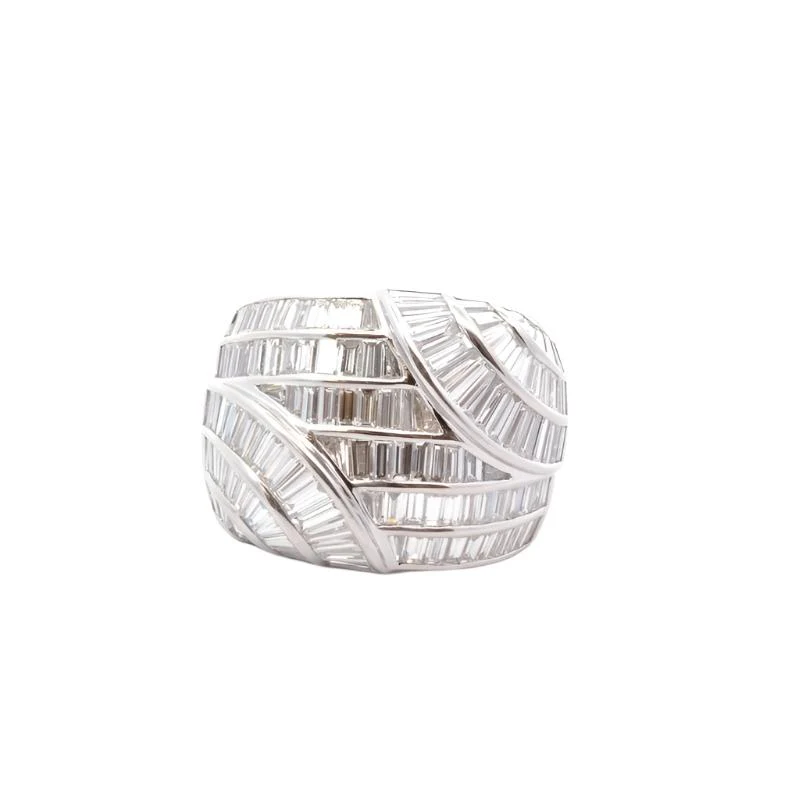 Bague pavage diamants en or blanc 18k
