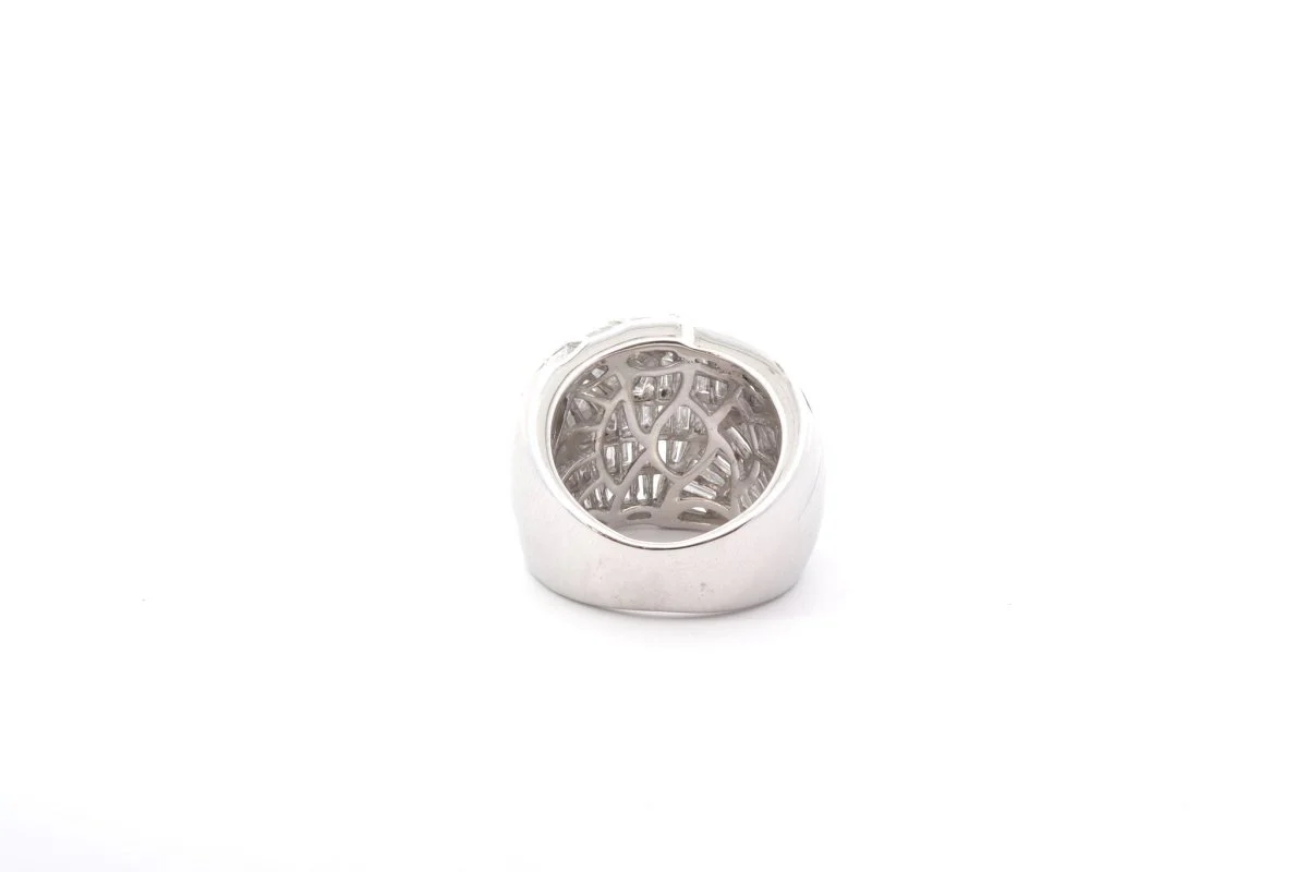 Bague pavage diamants en or blanc 18k - Image 5