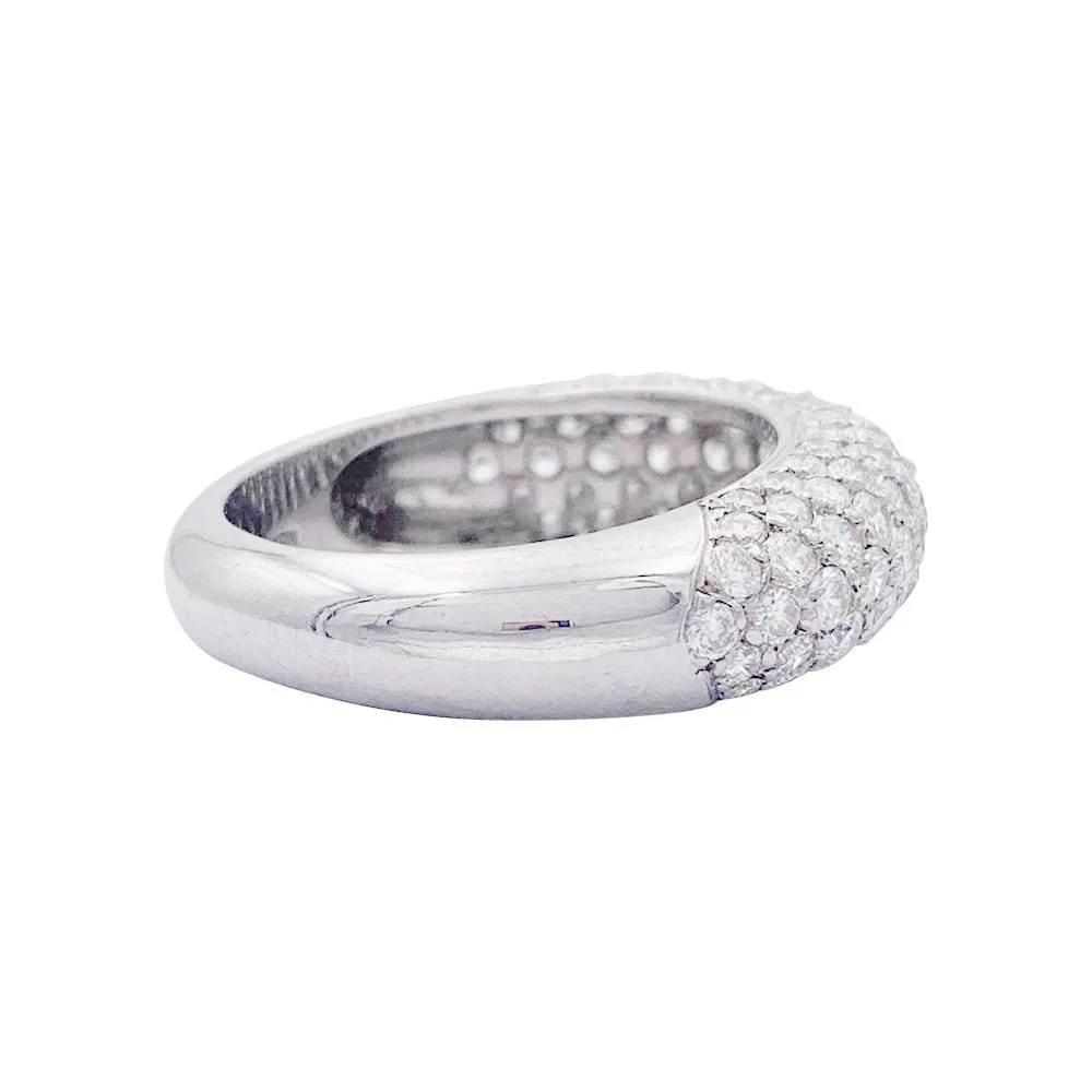 Bague pavage en or blanc, diamants. - Image 2