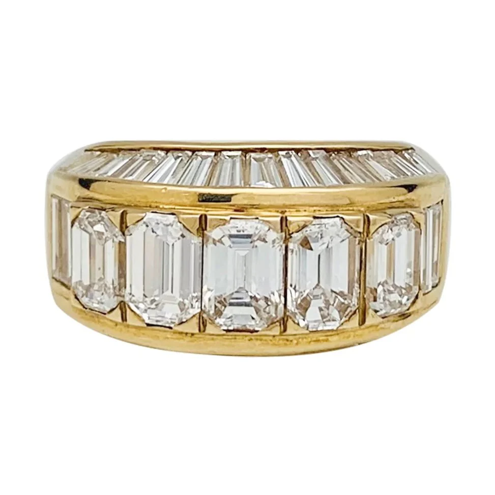 Bague pavage en or jaune et diamants - Image 10