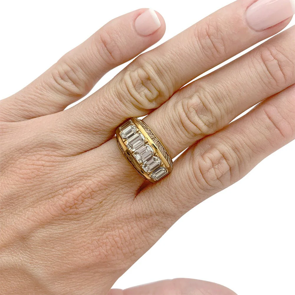 Bague pavage en or jaune et diamants - Image 3