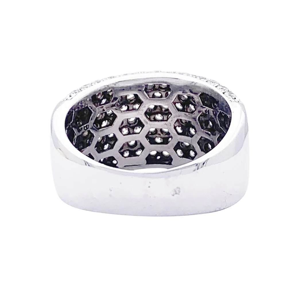 Bague pavage or blanc, diamants. - Image 2