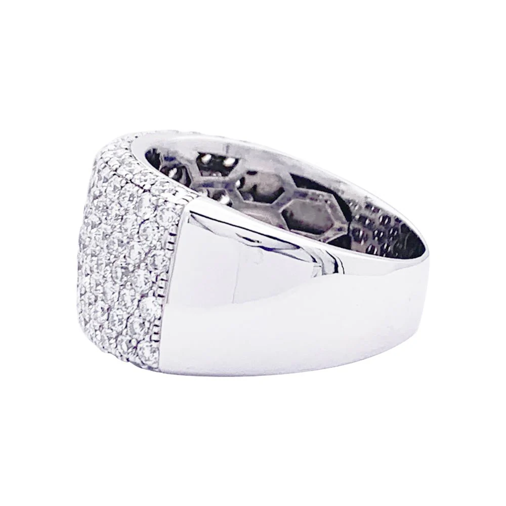 Bague pavage or blanc, diamants. - Image 4