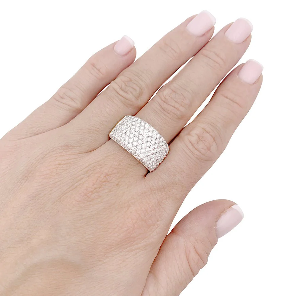 Bague pavage or blanc, diamants. - Image 5
