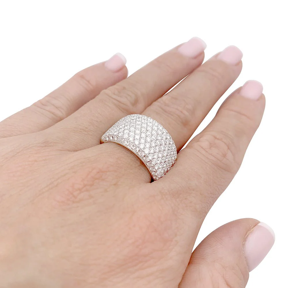 Bague pavage or blanc, diamants. - Image 6