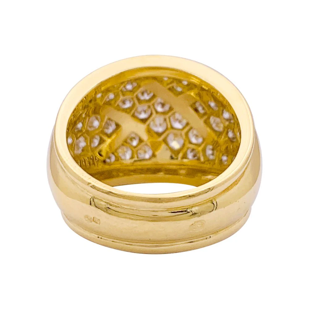Bague bandeau pavage or jaune, diamants. - Image 4