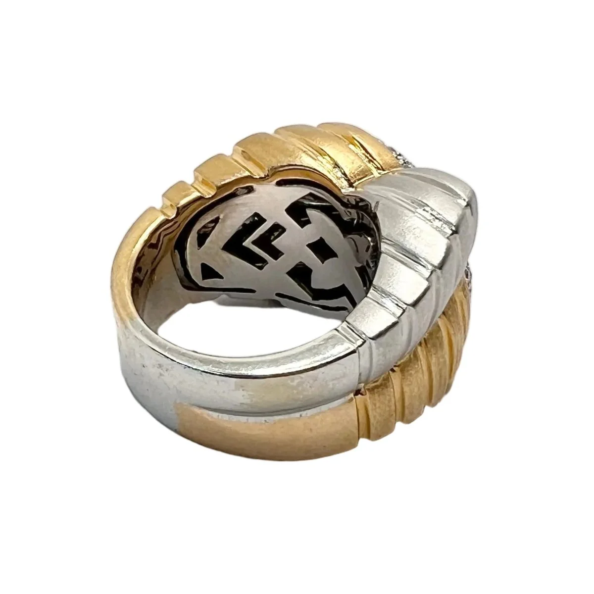 Bague Pavée BULGARI en or jaune, or blanc et diamants - Image 5