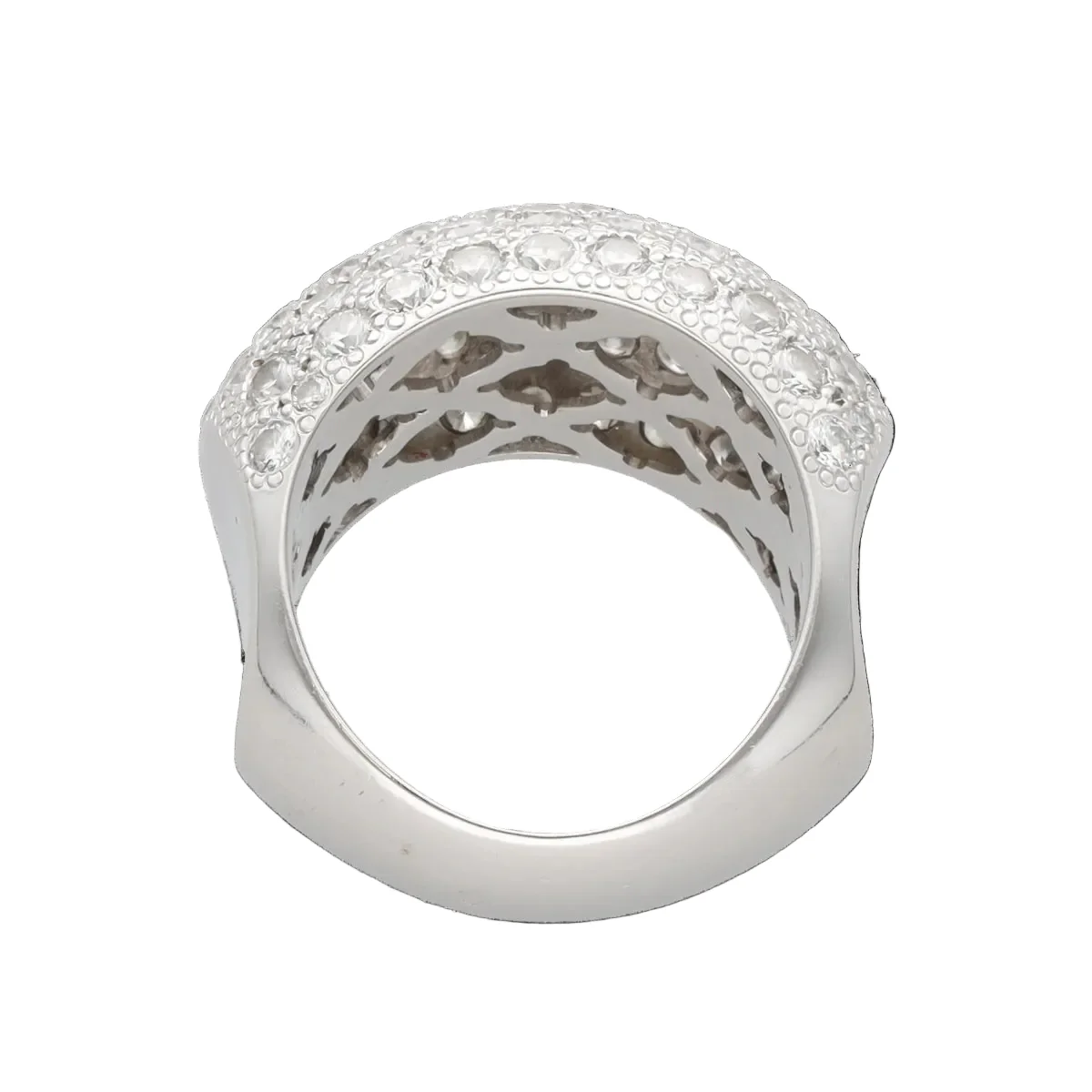 Bague Pavée en or blanc et diamants - Image 4