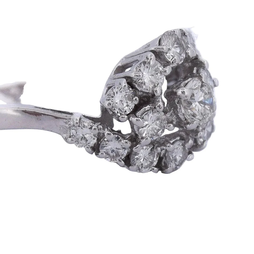 Bague Pavée en or blanc et diamants - Image 5