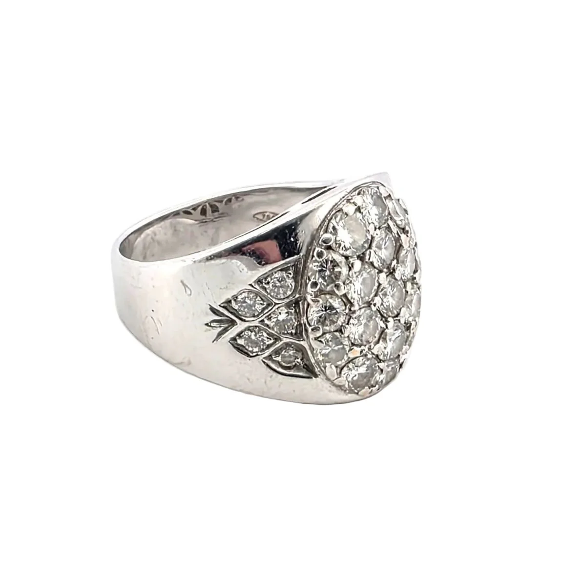 Bague Pavée en or blanc et diamants - Image 5