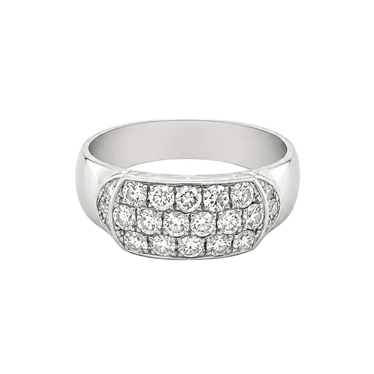 Bague Pavée en or blanc et diamants