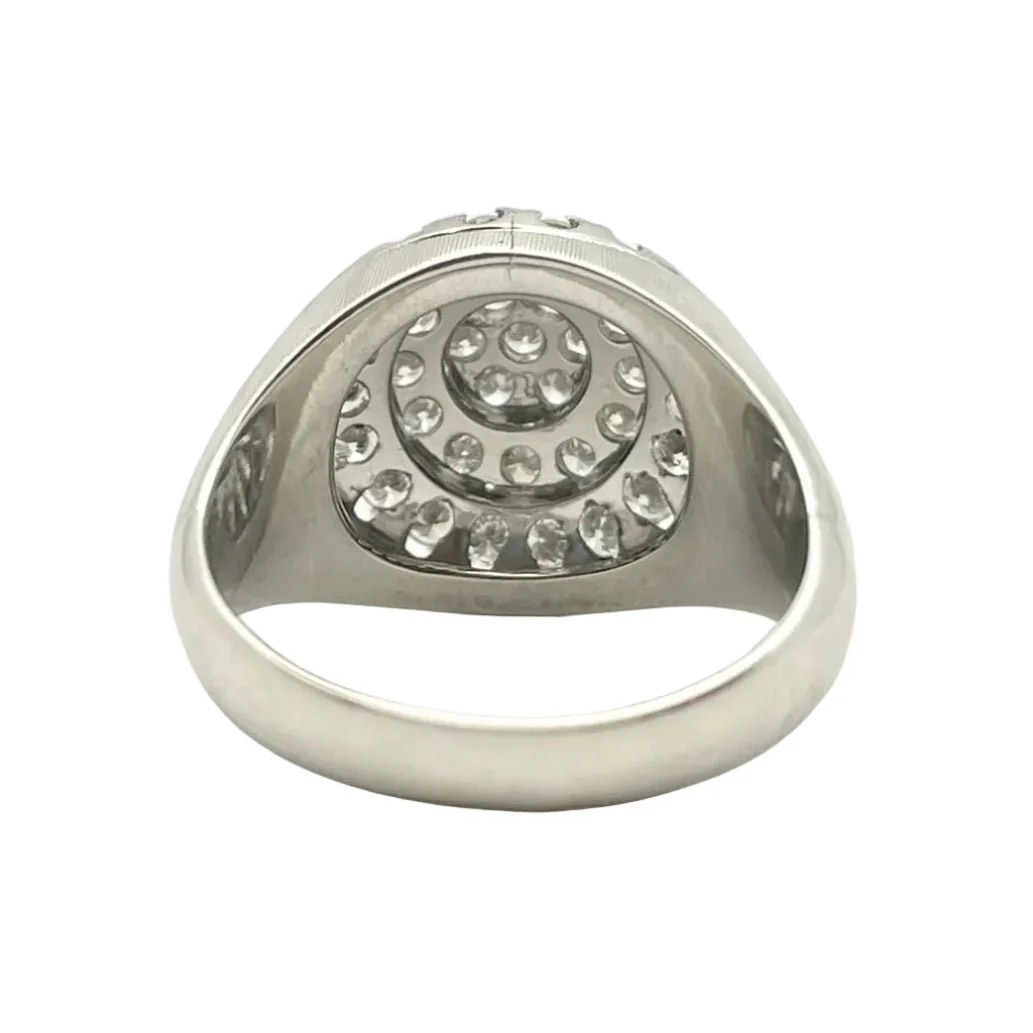 Bague Pavée en or blanc et diamants - Image 4