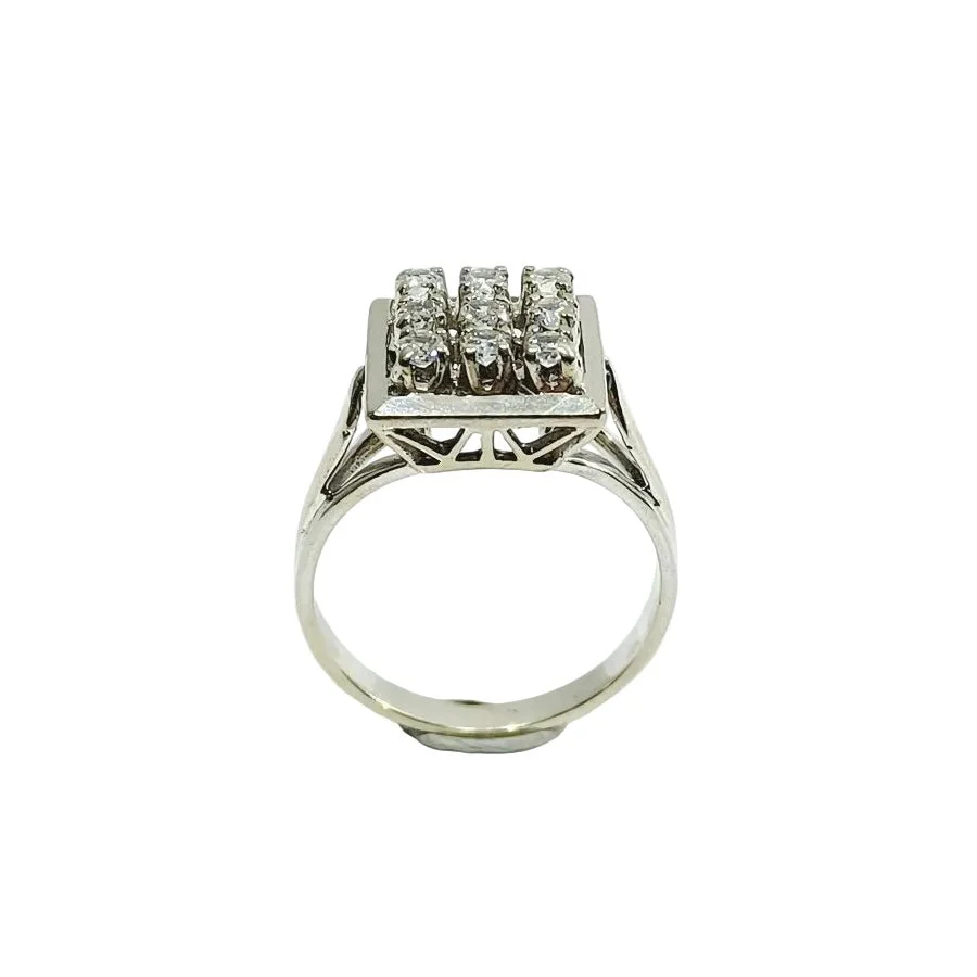 Bague Pavée en or blanc et diamants - Image 4