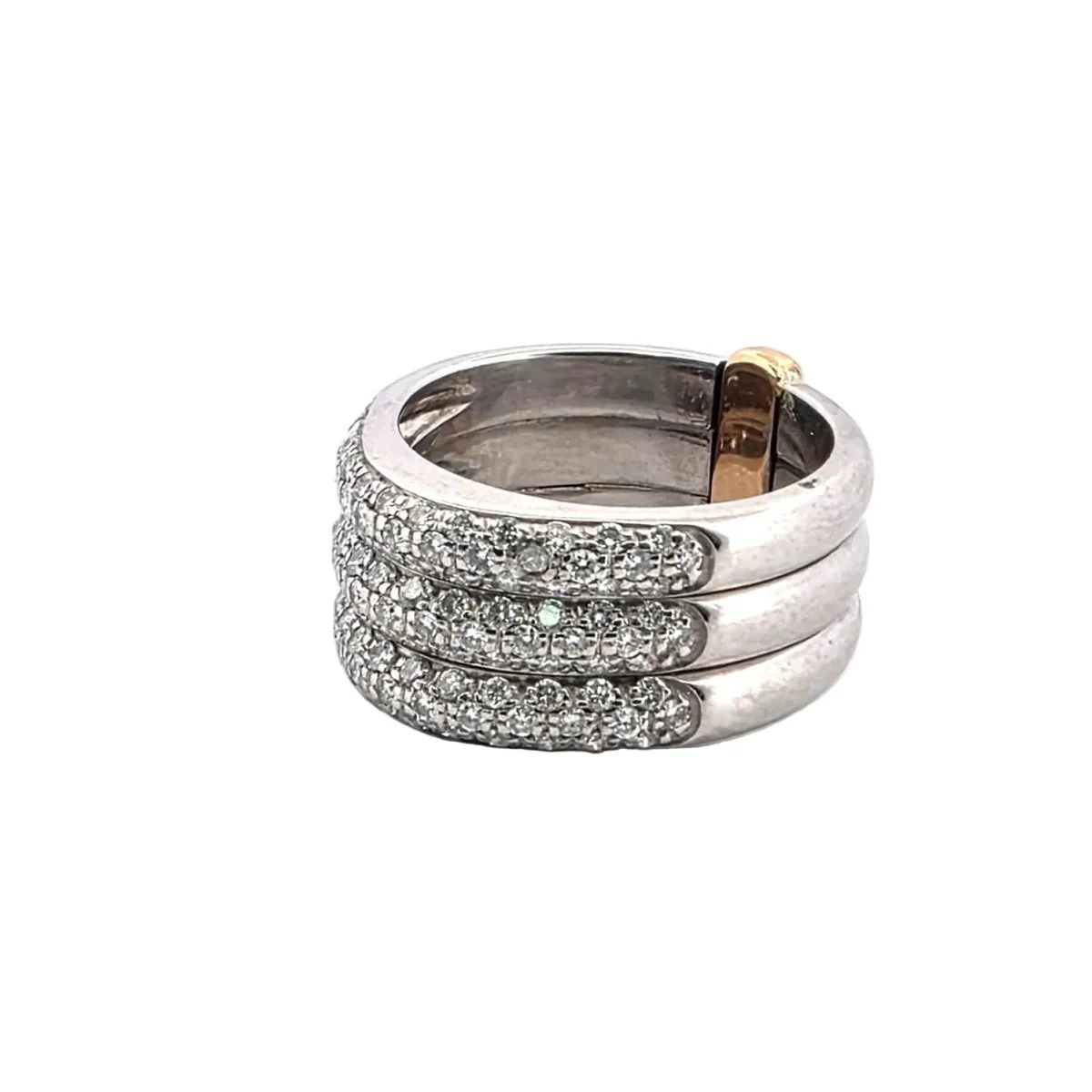 Bague Pavée en or blanc, or jaune et diamants - Image 4