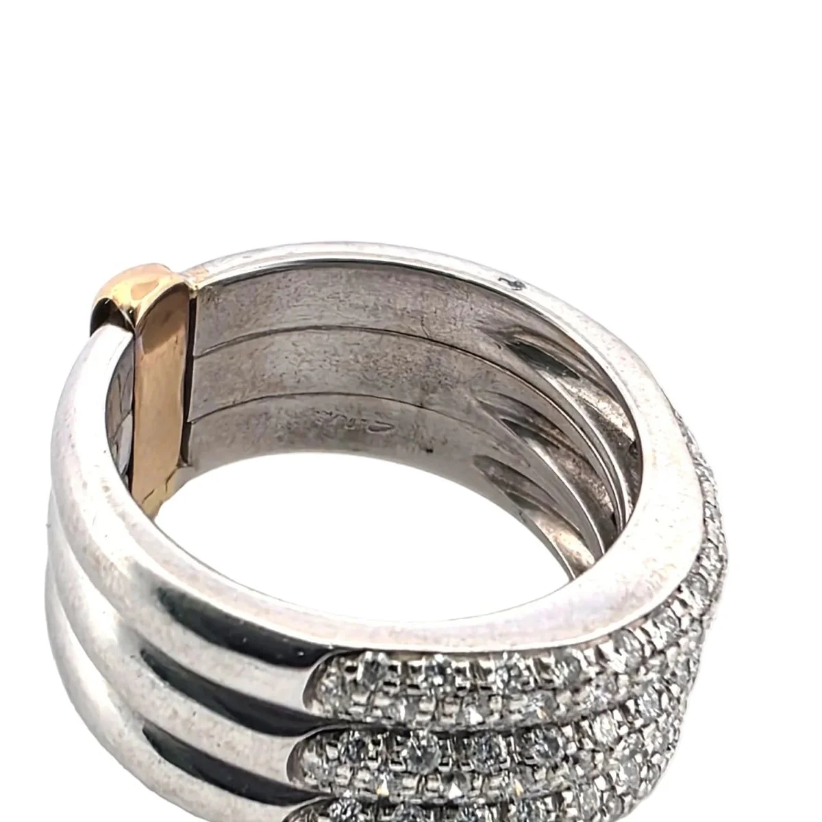 Bague Pavée en or blanc, or jaune et diamants - Image 8