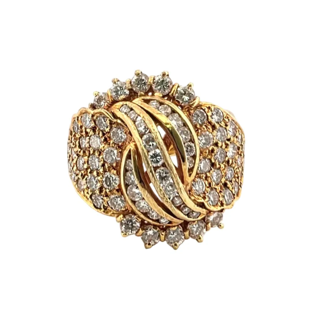Bague Pavée en or jaune et diamants