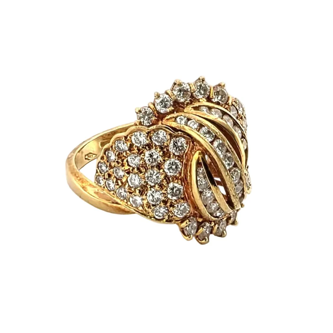 Bague Pavée en or jaune et diamants - Image 5