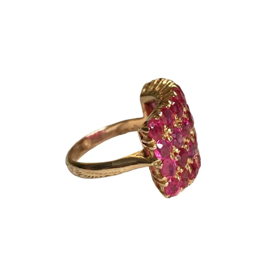 Bague Pavée en or jaune et rubis - Image 6
