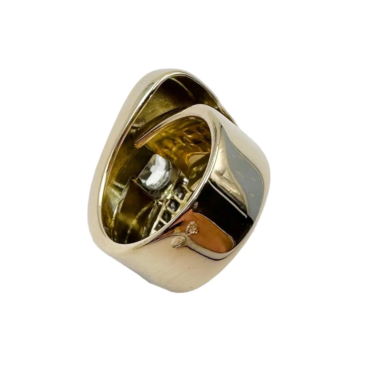 Bague Pavée en or jaune, platine et diamants - Image 9