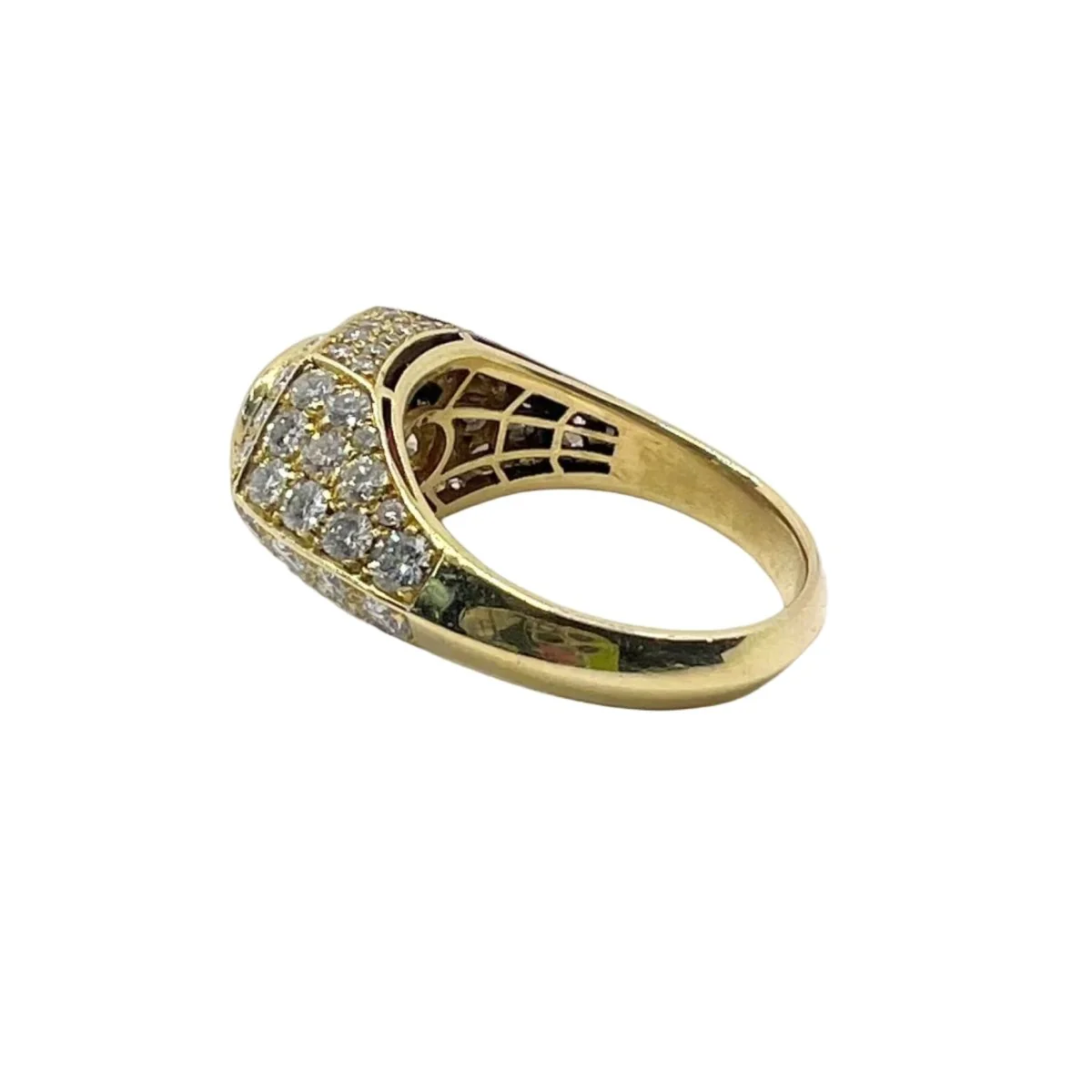 Bague Pavée en or jaune, rubis et diamants - Image 3