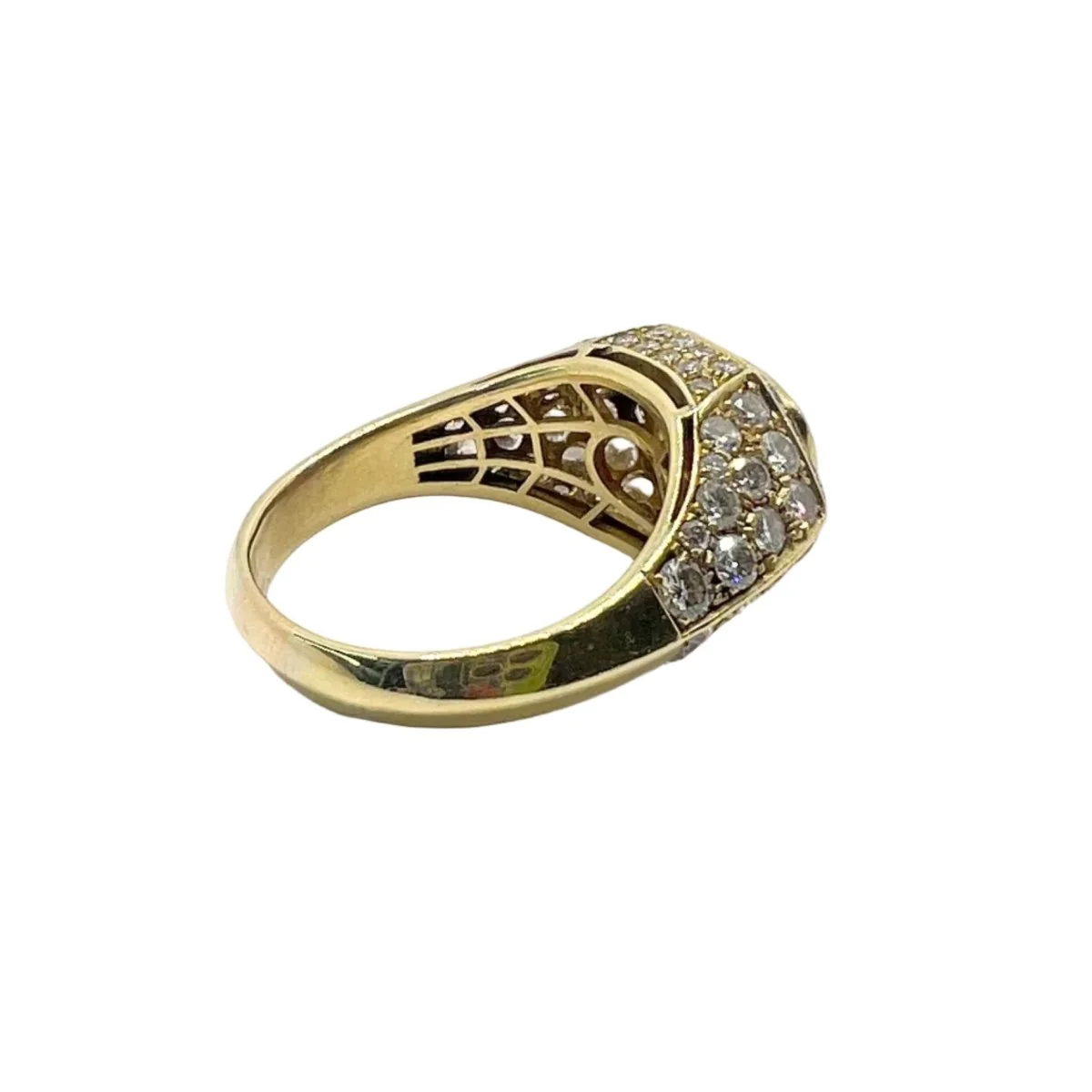 Bague Pavée en or jaune, rubis et diamants - Image 5