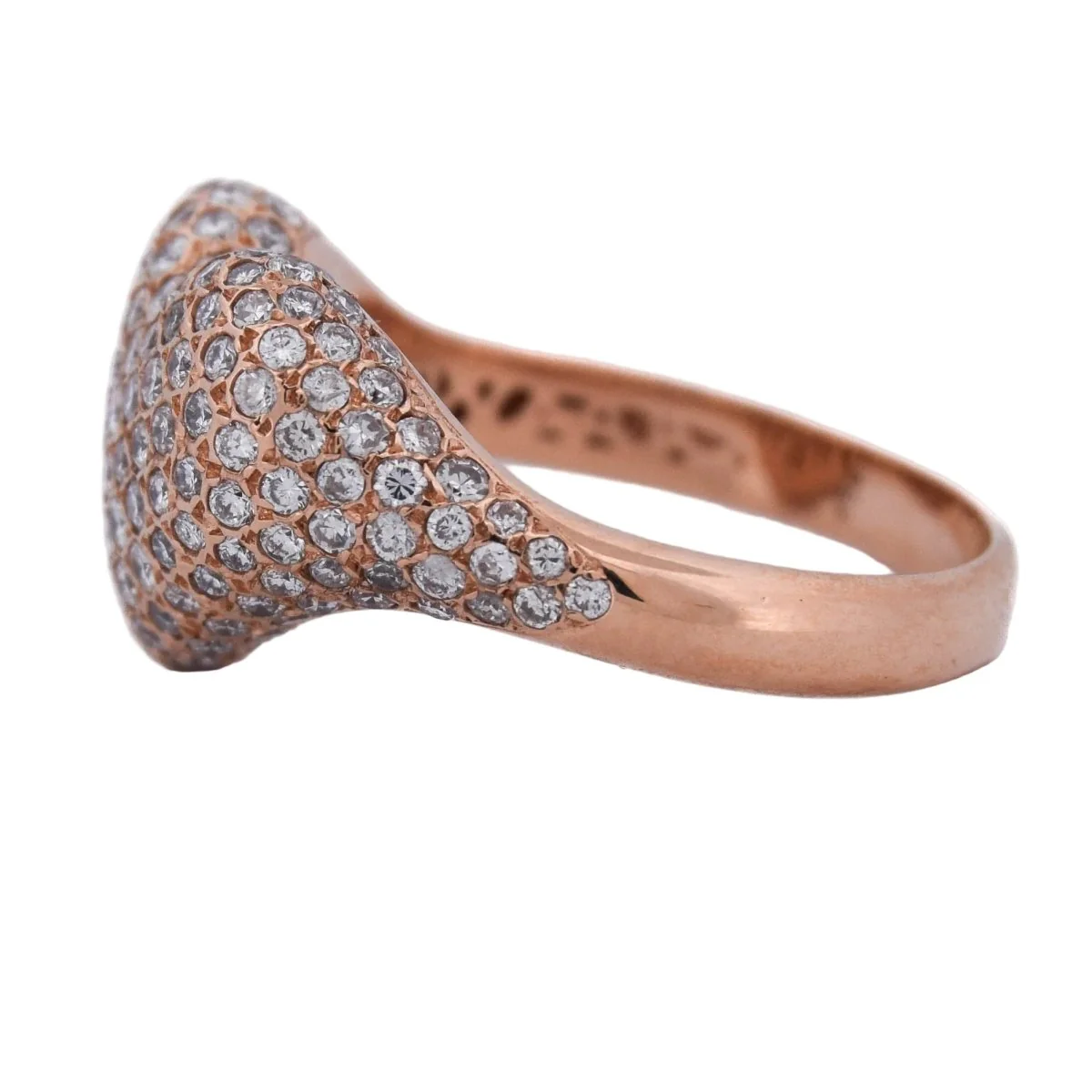 Bague Pavée en or rose et diamants - Image 4