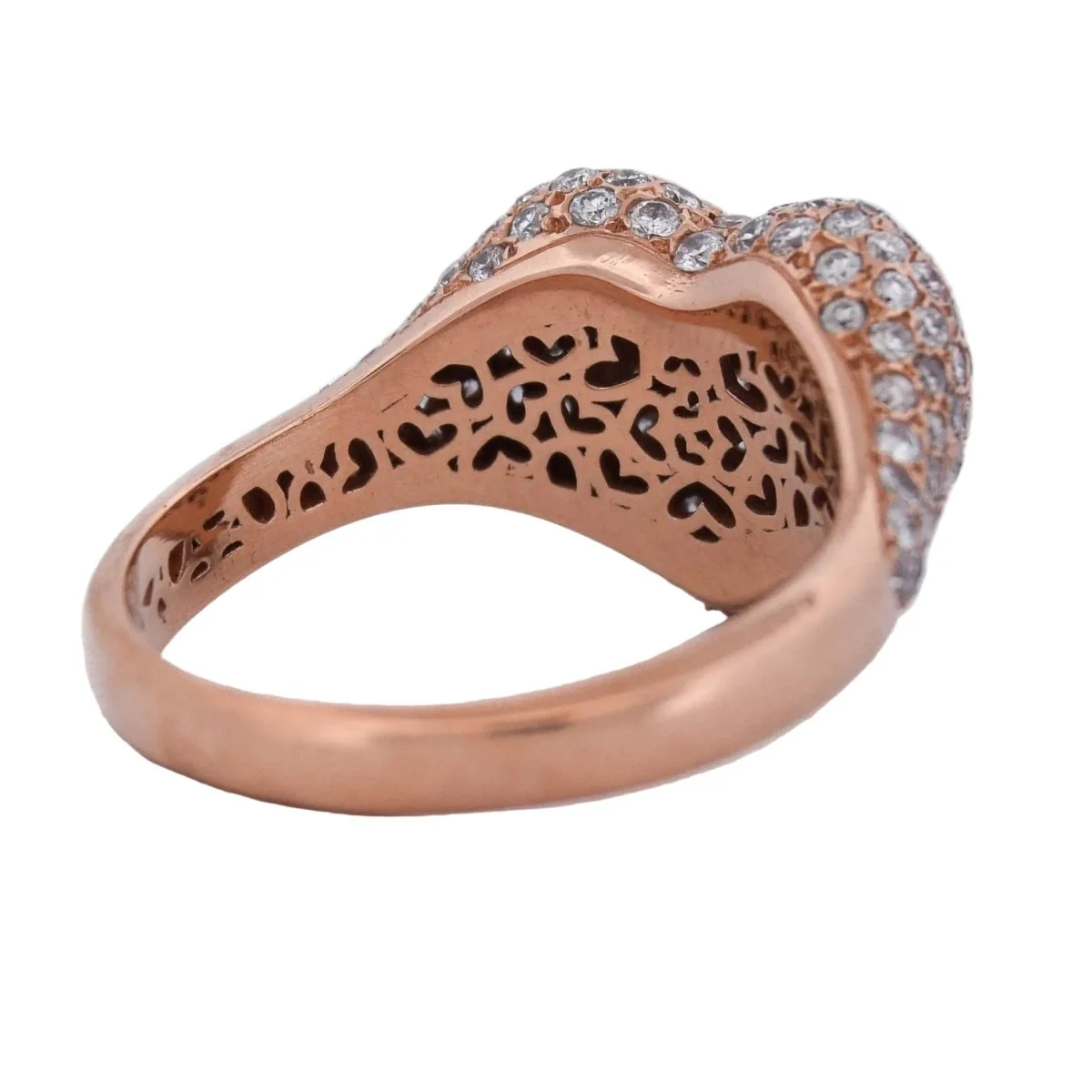 Bague Pavée en or rose et diamants - Image 5